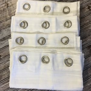 White Sheer Curtain Window Panels Set Of 4 36 X 82